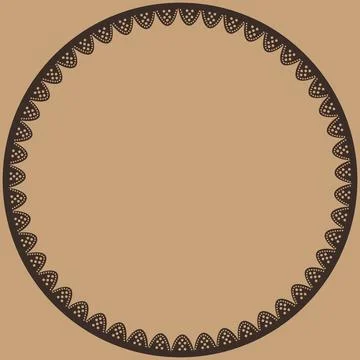 Round frame made of lace on a colored background for a napkin, headband Stock Illustration