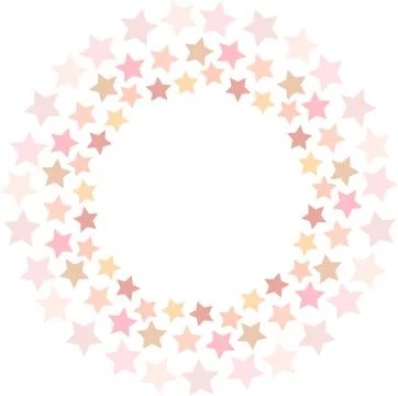Round frame made of stars with space for text. Circle shape. イラスト素材