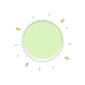 Round frame. Memphis style.  Element for graphic design - poster, flyer, broc Stock Illustration