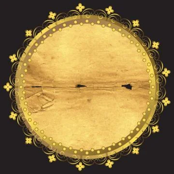 Round frame from old paper Stock Illustration
