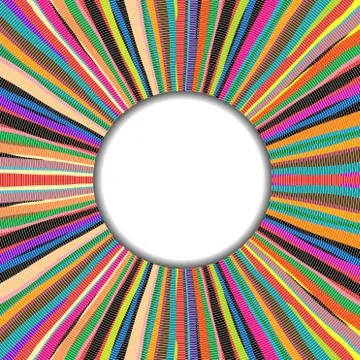 Round frame over colored handmade carpet background Stock Illustration