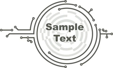Round frame in PCB-layout style for text or design Stock Illustration