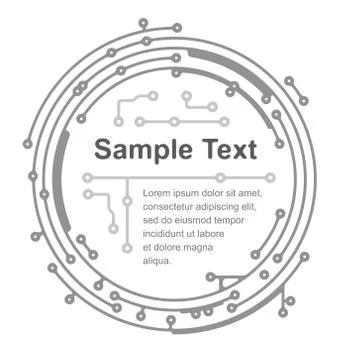 Round frame in PCB-layout style for text or design Stock Illustration