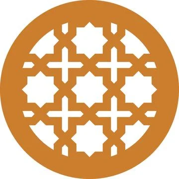 Round frame, rabic lattice pattern, Cnc router vector Illustrazione stock