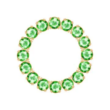 Round frame from realistic gems and jewels Stock Illustration