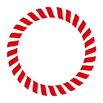 Round frame of red elements in lollipop style Stock Illustration