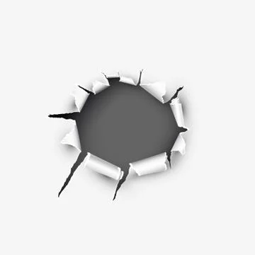 Round frame with ripped paper Stock Illustration