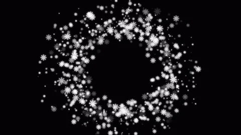 Round frame of snowflakes on a transparent background. Animation of a snow frame Stock Footage 324917246