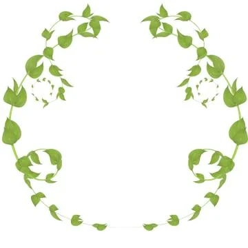 Round frame of stems with leaves Vector eps10. Illustration