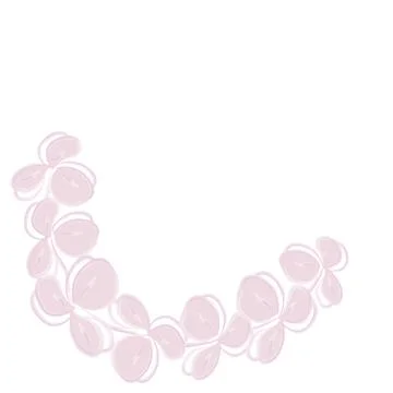 Round frame template of flowers in pale pink color in a watercolor manner. Great Stock Illustration