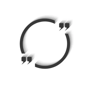 Round frame for a text quote mockup, circle clean blank template white paper Stock Illustration