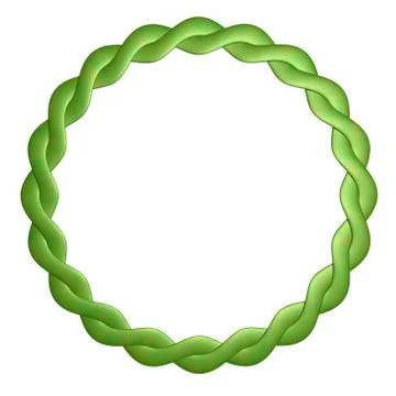 Round frame is twisted out of leather is green. Stock Illustration