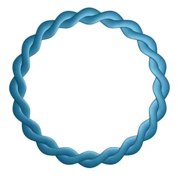 Round frame is twisted out of leather is blue. Stock Illustration