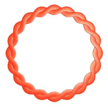 Round frame is twisted out of leather is red. Stock Illustration