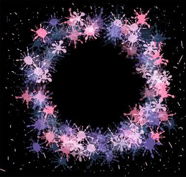 Round frame of vector colorful blots Stock Illustration