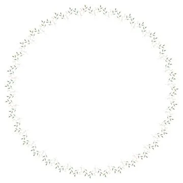Round frame of vertical elegant  leaves and decorative elements. Stock Illustration