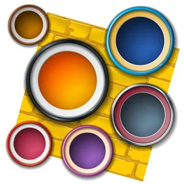 Round frame on the wall Stock Illustration