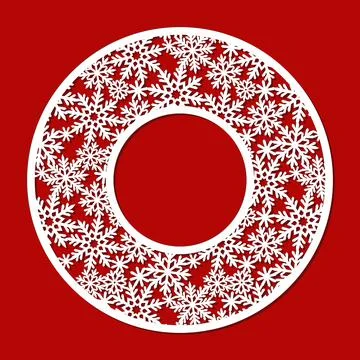 Round frame with winter ornament.  Illustrazione stock
