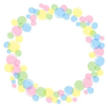 Round frame wreath of soap bubbles Illustrazione stock