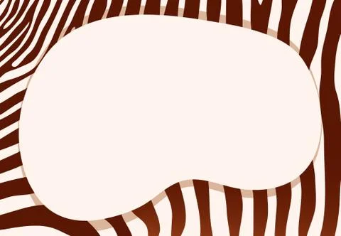 Round frame on zebra patterns background Illustrazione stock