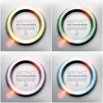 Round frames in 4 different pastel colors. Ilustración de archivo