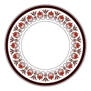 Round frames for design with Greek key, meander. Circle frame. Round frame  Stock Illustration