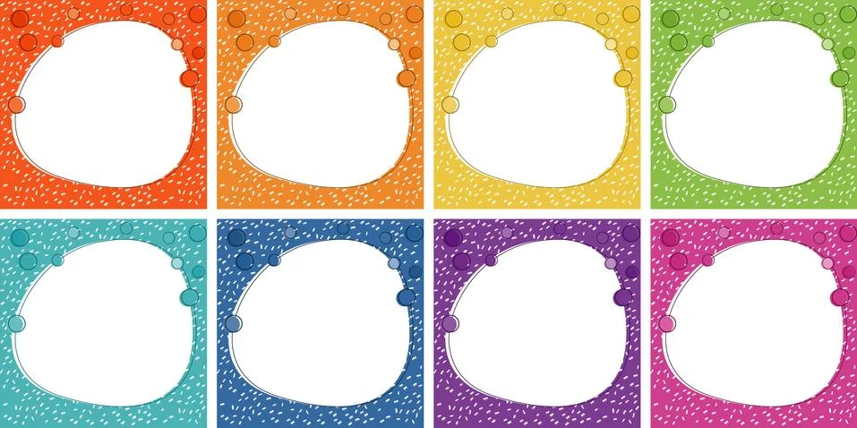 Round frames on different color backgrounds Stock Illustration