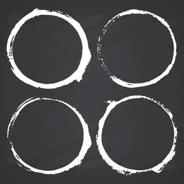 Round Frames, grunge textured hand drawn elements set, vector illustration on Stockillustratie