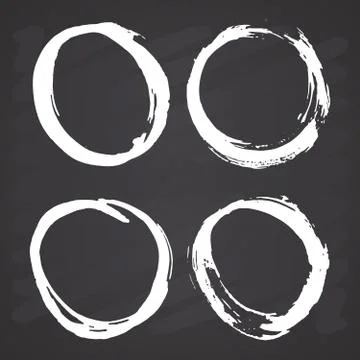Round Frames, grunge textured hand drawn elements set, vector illustration on Illustrazione stock