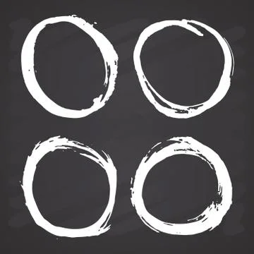 Round Frames, grunge textured hand drawn elements set, vector illustration on 스톡 일러스트
