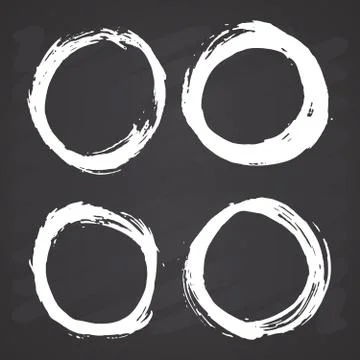Round Frames, grunge textured hand drawn elements set, vector illustration on Stockillustratie