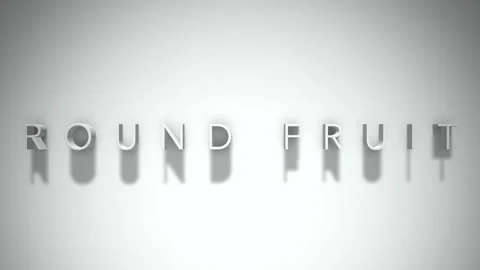 Round fruit 3D title animation with shadows on a white background Stock Footage 296979778