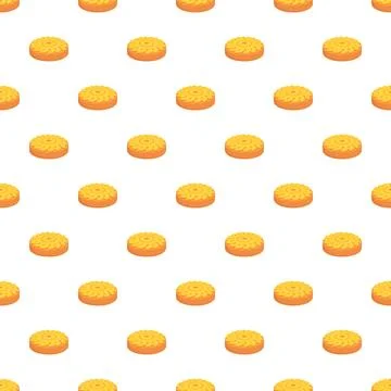 Round fruit cake pies seamless pattern Stock Illustration