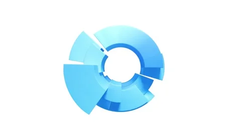 Round futuristic abstract blue shape in 4K Stock Footage 344118869