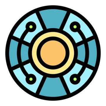 Round futuristic technological object showing digital connections Stock Illustration