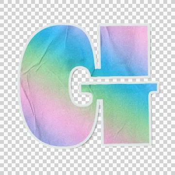 Round G and square T are floating die-cut glyphs showing pastel paper-grain on Stock Illustration