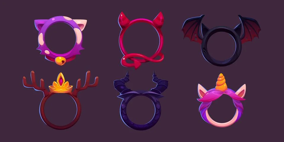 Round game avatar frames set Illustrazione stock