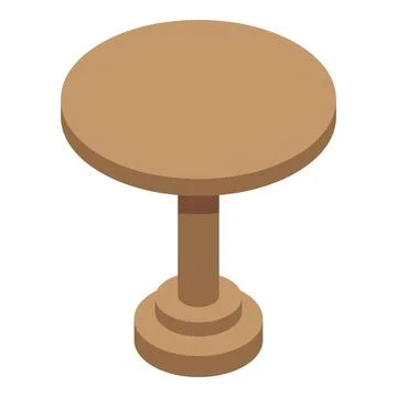 Round garden table icon, isometric style Stock Illustration