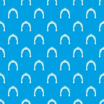 Round gate pattern vector seamless blue 스톡 일러스트