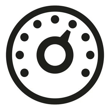 Round gauge icon indicating a setting or level Stock Illustration