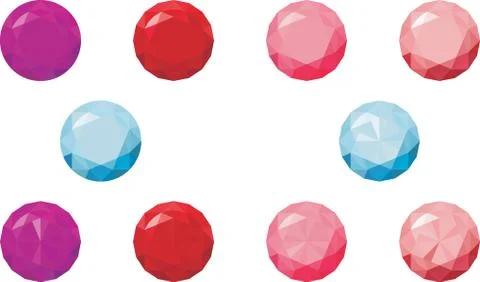 Round gems Stock Illustration