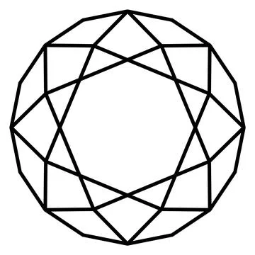 Round gemstone linear icon. Crystal mineral structure Ilustración de archivo