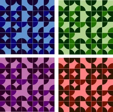 Round geometric colorful Vector pattern Stock Illustration