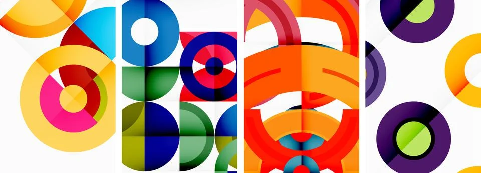 Round geometric elements and circles in background design for wallpaper 스톡 일러스트