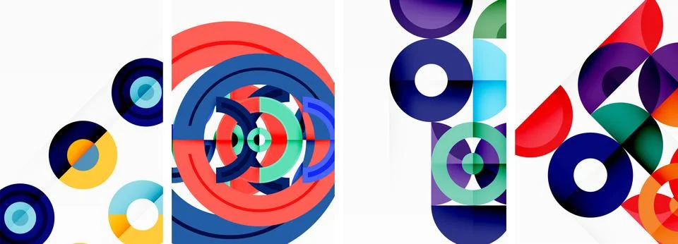 Round geometric elements and circles in background design for wallpaper イラスト素材