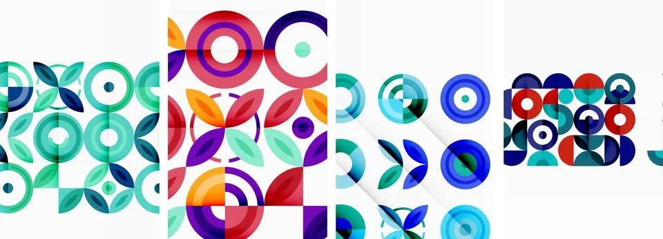 Round geometric elements and circles in background design for wallpaper 스톡 일러스트