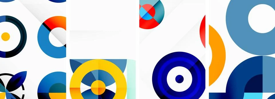 Round geometric elements and circles in background design for wallpaper イラスト素材