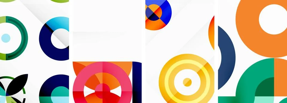 Round geometric elements and circles in background design for wallpaper イラスト素材
