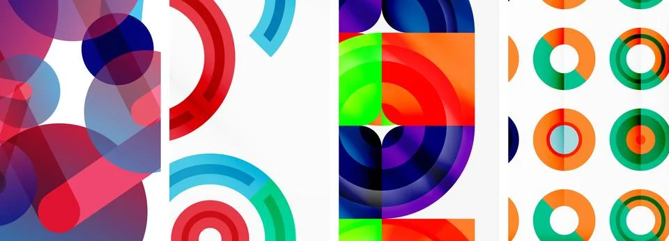 Round geometric elements and circles in background design for wallpaper 스톡 일러스트