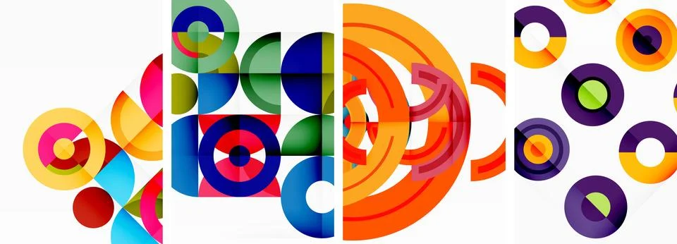 Round geometric elements and circles in background design for wallpaper 스톡 일러스트
